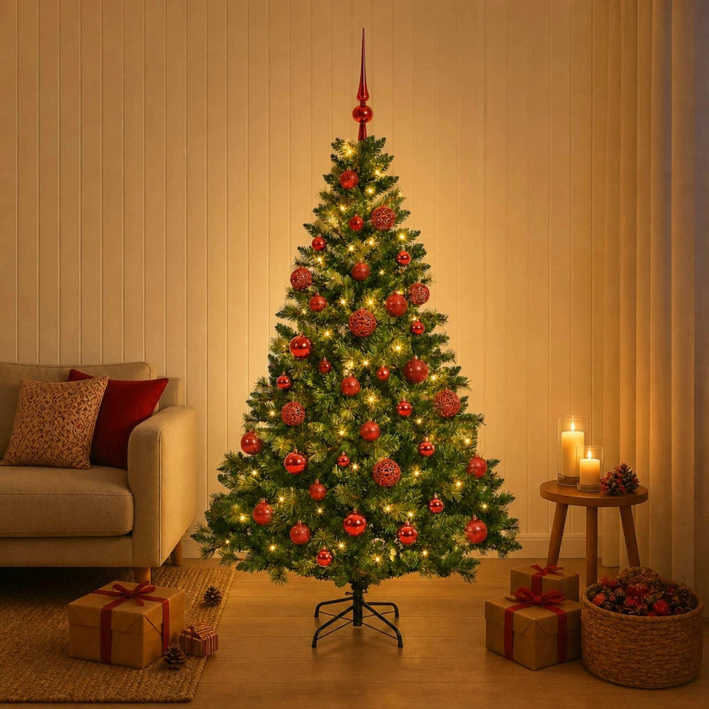Albero di Natale Artificiale con Palline 120 cm 150 LED 3465865