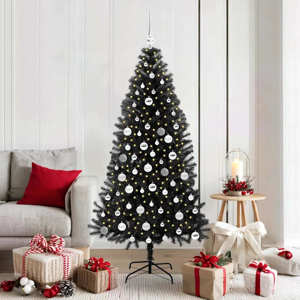 Albero di Natale con 300 LED con supporto Nero 180 cm PVC 3396483