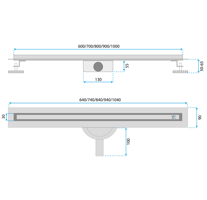 Scarico Lineare Rea Neox Slim Pro Gold 70