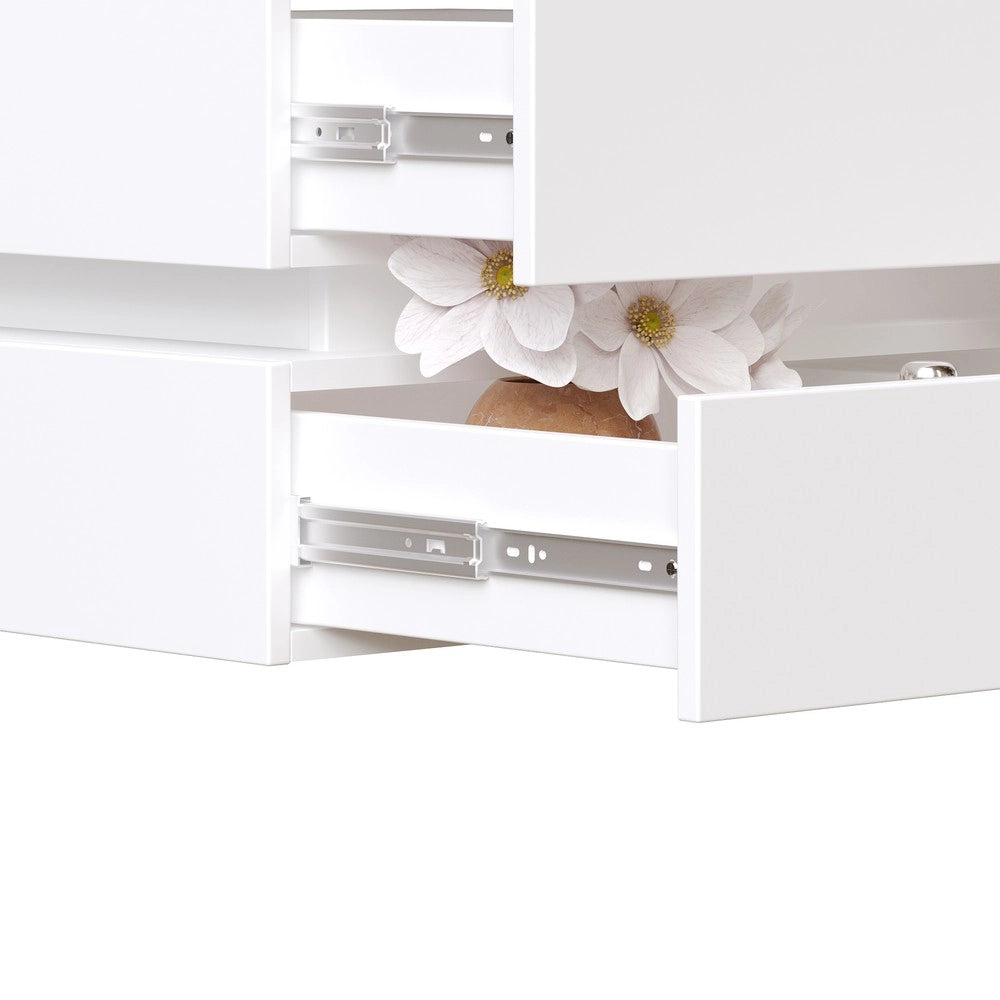 Mobile Bagno Sospeso con LED e Lavabo in Ceramica ¨C Xylo ¨C Bianco, Cassetti Soft-Close
