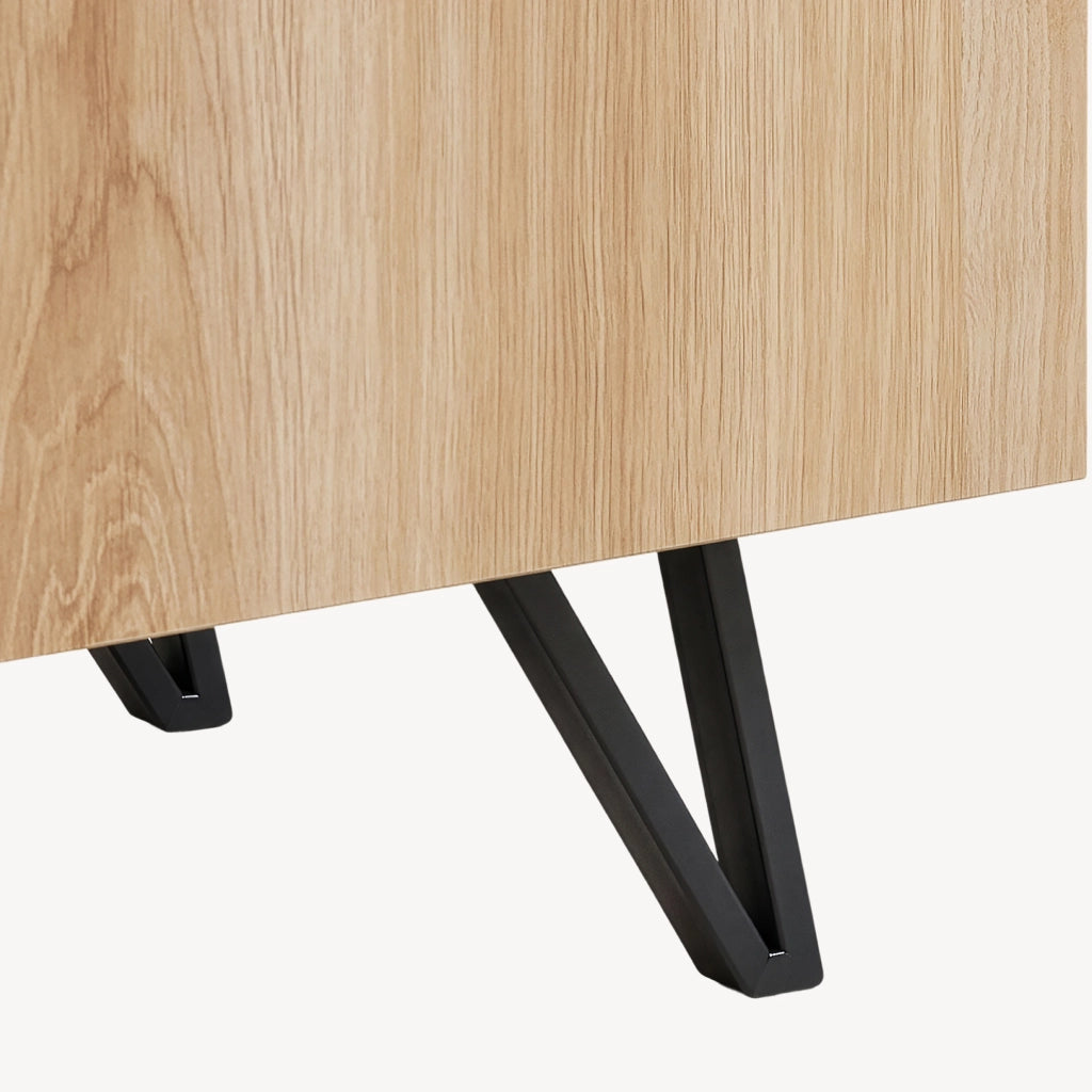 Credenza Noppen con Cassetti e Ante Mobile Contenitore 100x120x38 cm - Effetto Rovere [en.casa]