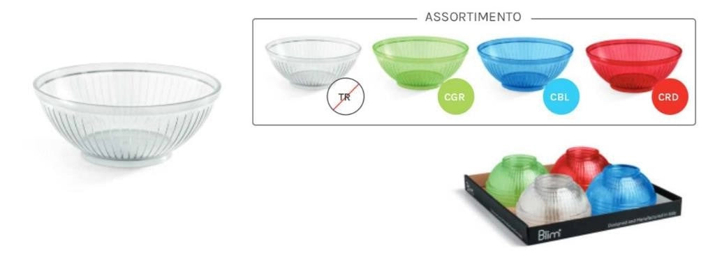 1 Pezzo Coppetta Ciotolina in Plastica My Home 17 cm 4 Colori