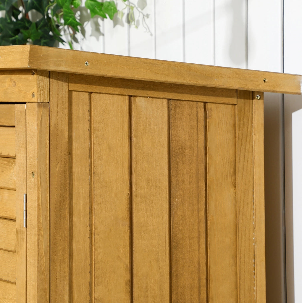 Armadio da giardino in legno con 3 ripiani 87 x 46,5 x 160 cm