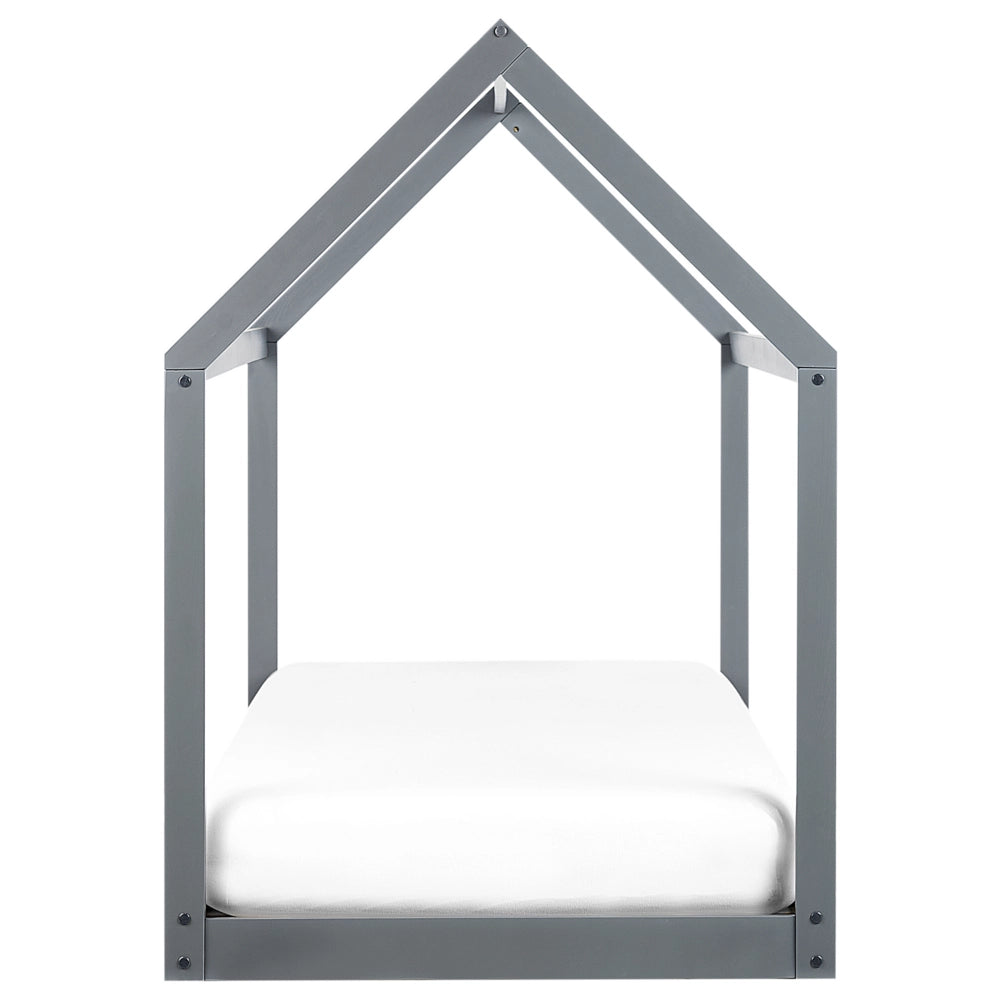 Letto a casetta per bambini in legno di pino grigio UE misura singola 90 x 200 cm con telaio a doghe letto per bambini piccoli