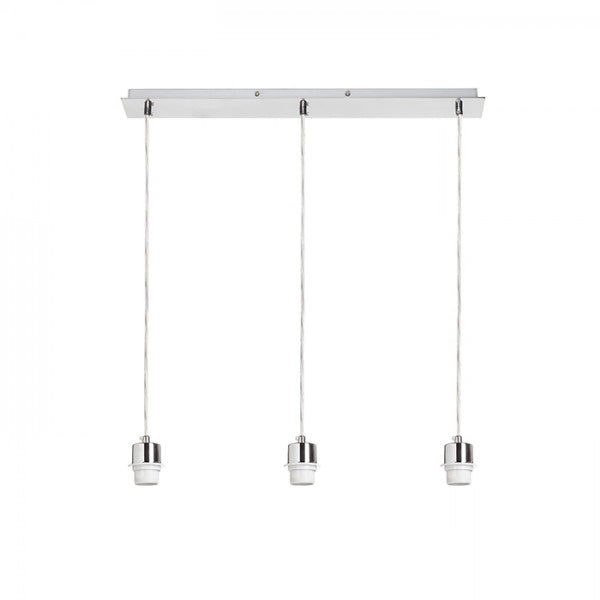 Lampadario MORE 60 base a sospensione per soffitto  cromo 230V E27 3x42W