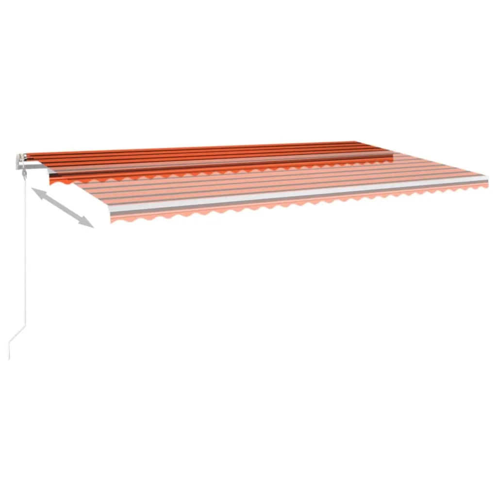Tenda Automatica Sensore Vento e LED 600x300 cm Arancio Marrone 3068975