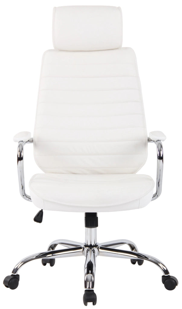 Sedia da ufficio Rako in vera pelle bianco