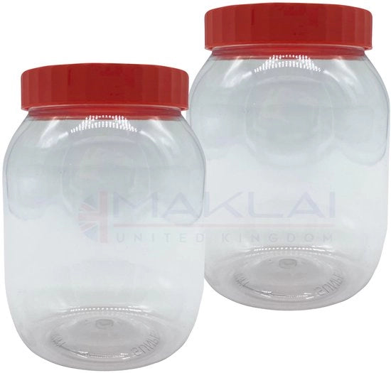 Contenitori di conservazione alimentare, plastica, rosso, 750 ml, confezione da 2