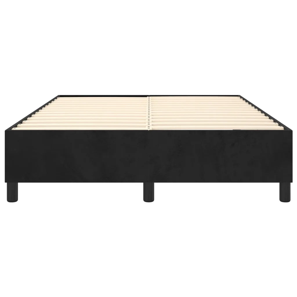 Struttura Letto a Rete a Molle-Giroletto Nero 140x190 cm in Velluto 559928