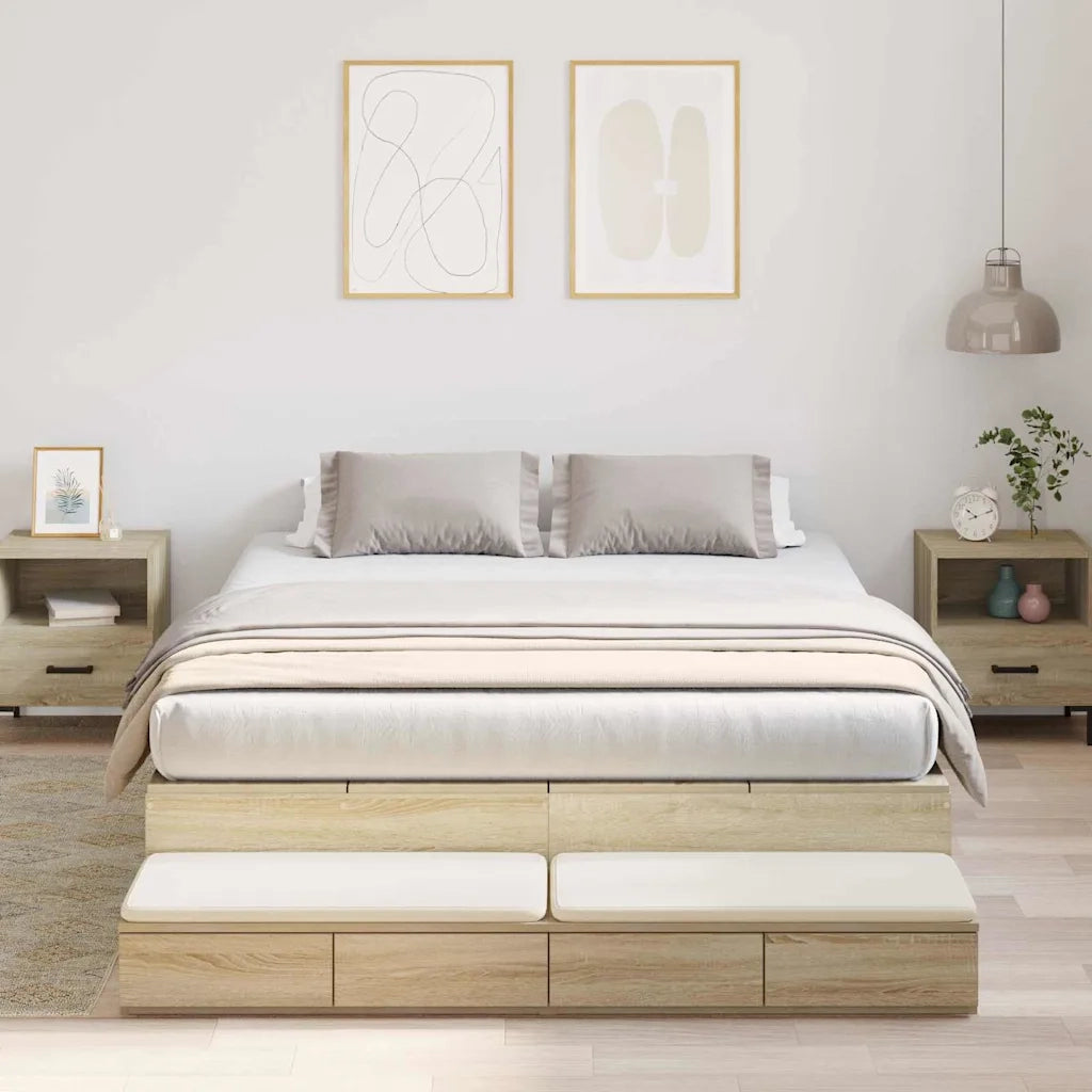 Struttura letto con contenitore Rovere Sonoma 150 cm 3335647
