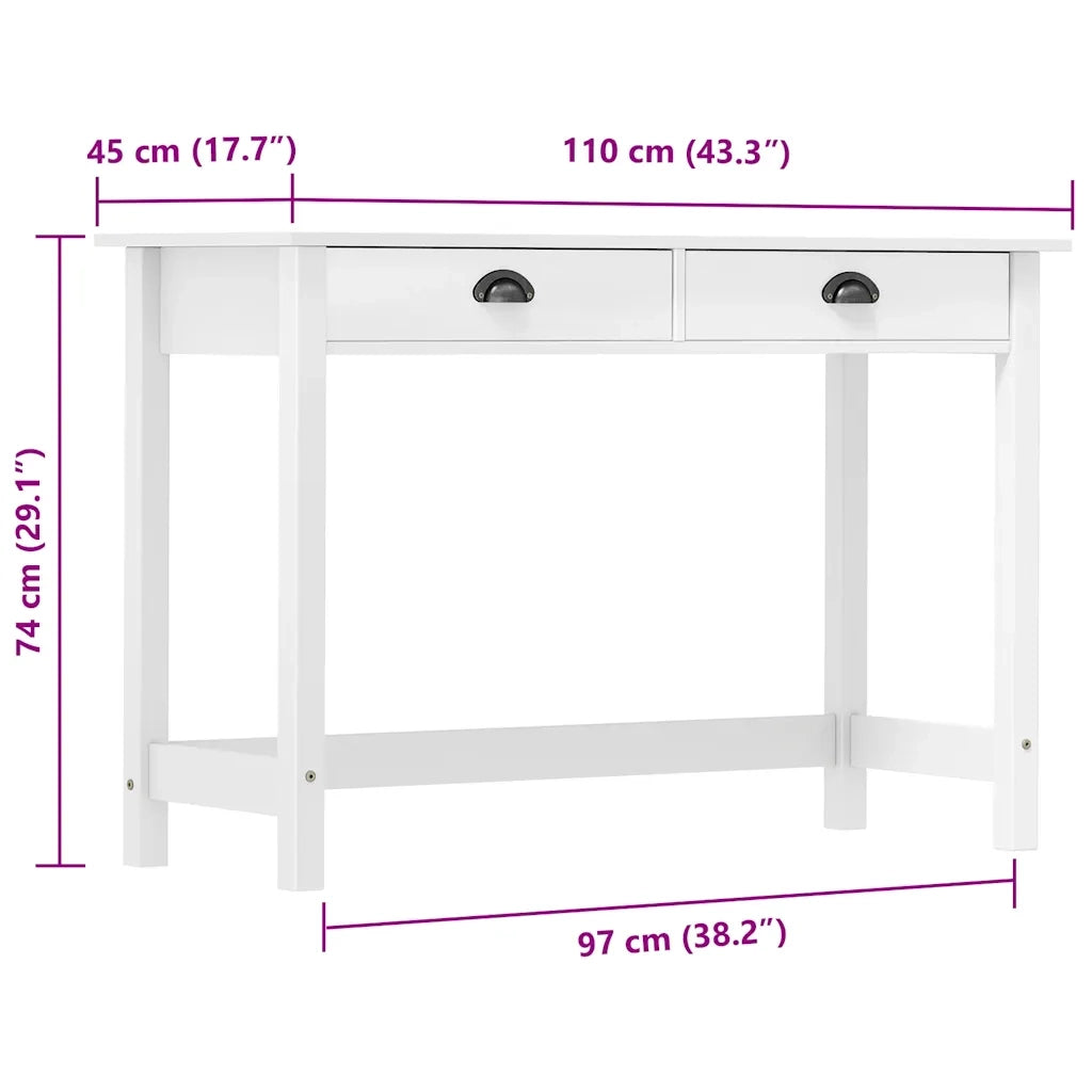 Consolle Hill con 2 Cassetti 110x45x74 cm in Massello di Pino cod mxl 7455
