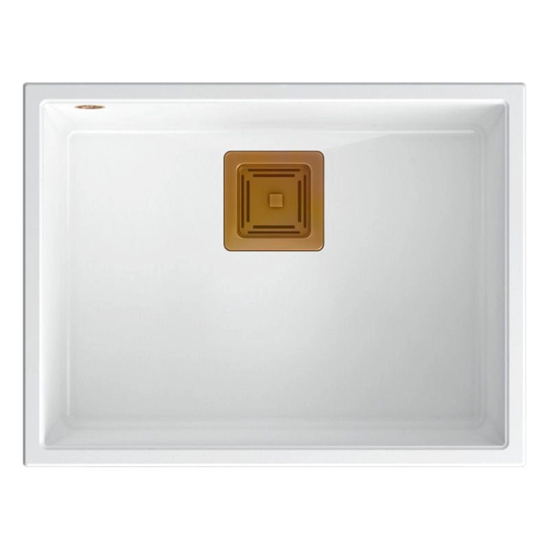 Lavello In Granito David 50 White Tappo acciaio