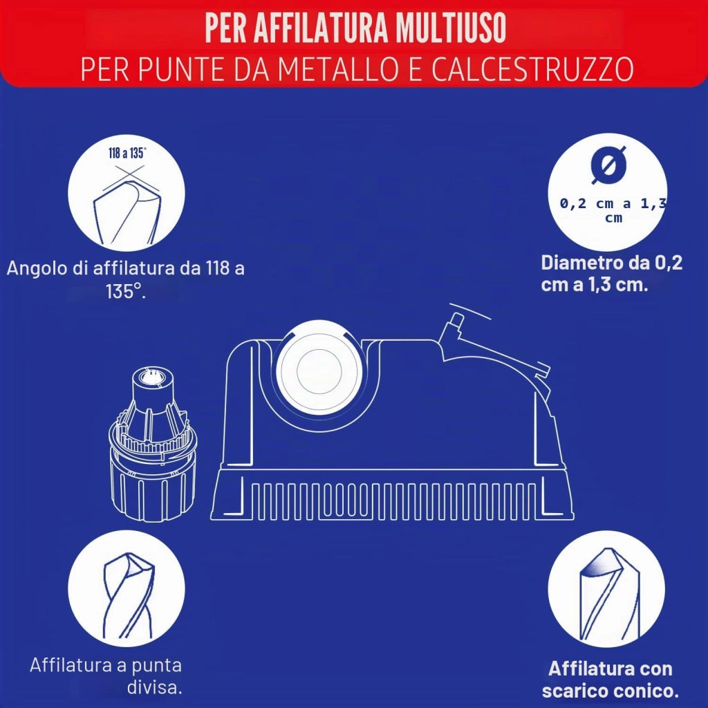 Drill Doctor 500 – Affilatrice per punte, da 2,5 a 13 mm, punta 118º/135)