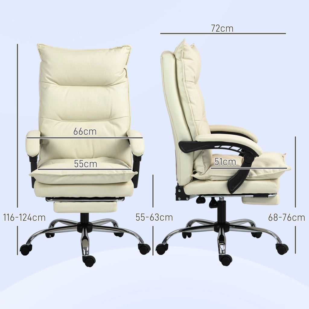 Sedia da Ufficio Ergonomica Reclinabile ¨C zephmum ¨C Beige con Poggiapiedi
