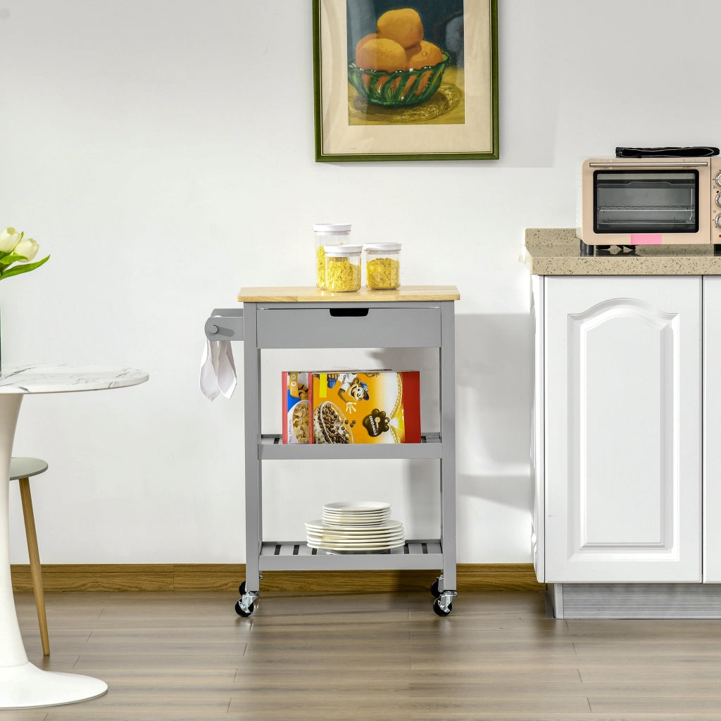 Tavolino da caff¨¨ rotondo con ruote e ripiano in legno ¨C zephmum ¨C 50x50x70 cm