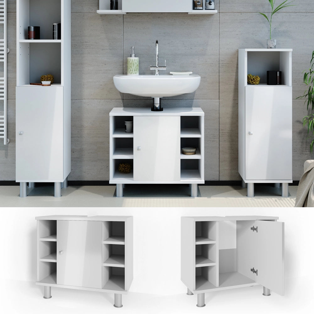 Mobile sottolavabo per bagno Fynn Bianco lucido 60 x 54 cm Vicco
