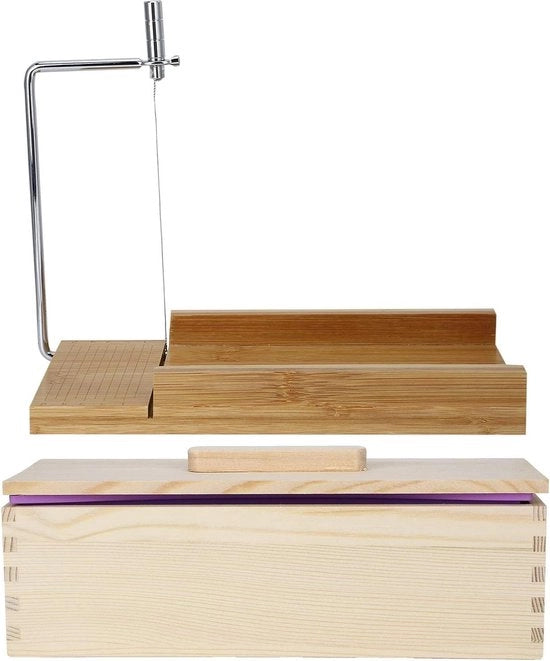Strumenti per la fabbricazione di candele di sapone - Malli in legno e silicona & Cutter in legno - Candele di sapone DIY (con coperchio)