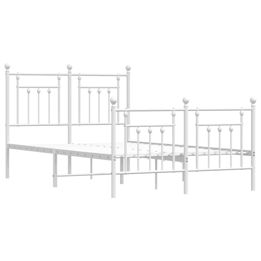 Giroletto con Testiera e Pediera Metallo Bianco 135x190 cmcod mxl 105788