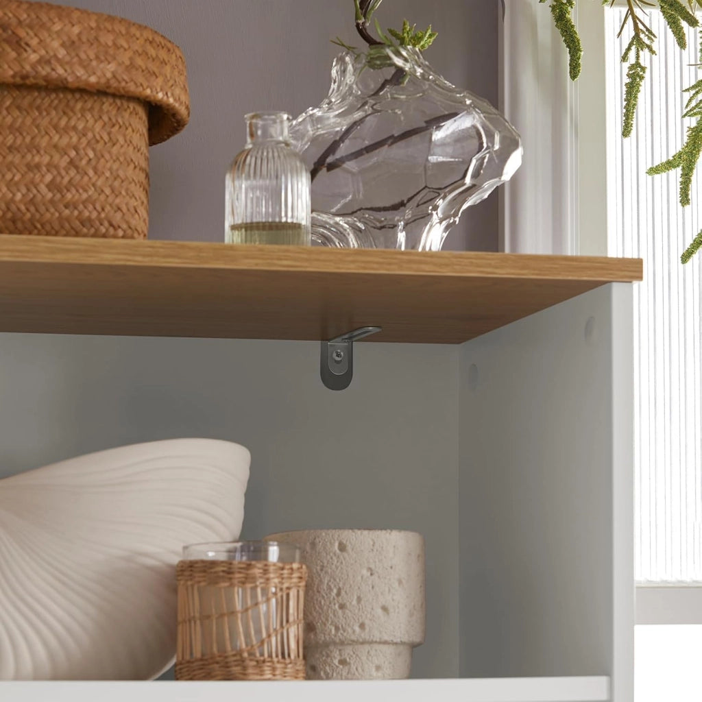 Mobile Alto Bagno – Armadio Bagno Salvaspazio con Ripiani Regolabili – Grande Capacità in Legno Resistente all’Umidità, per Cucina, Soggiorno, Bianco, 60x160x30 cm, BZR44-W