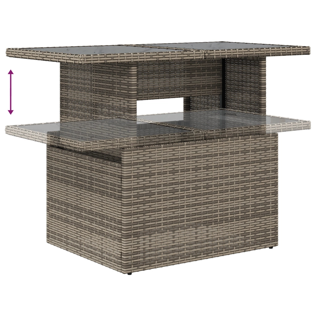 Set Divani Giardino  11 Pezzi con Cuscini Grigio Polyrattan