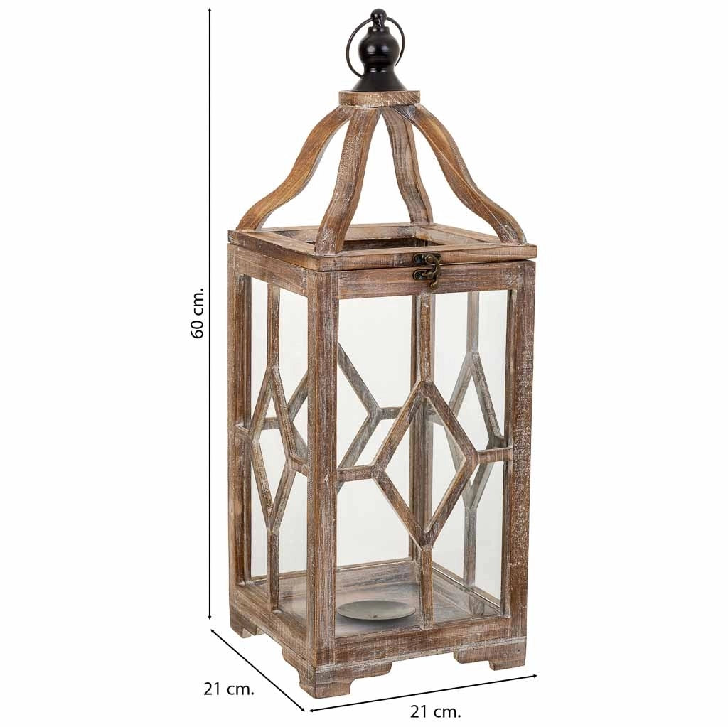 Lanterna in legno 21x21x60h cm
