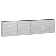 Fioriera rialzata per piante fiori patio giardino 320 x 40 x 77 cm acciaio zincato argento 02_0039431