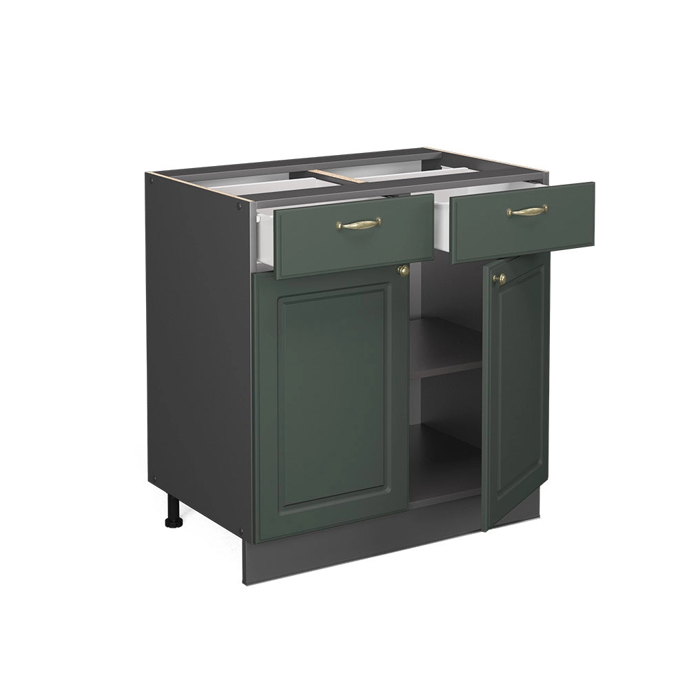 Mobiletto base per cucina Fame-Line Verde-oro rustico/Antracite 80 cm, PL Antracite Vicco