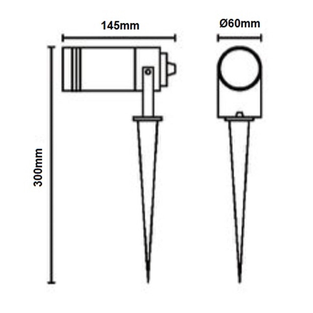 Trade Shop - Portafaretto Giardino Con Portalampada Lampadine Gu10 Picchetto Alluminio Ip65 837wa-b80-g -