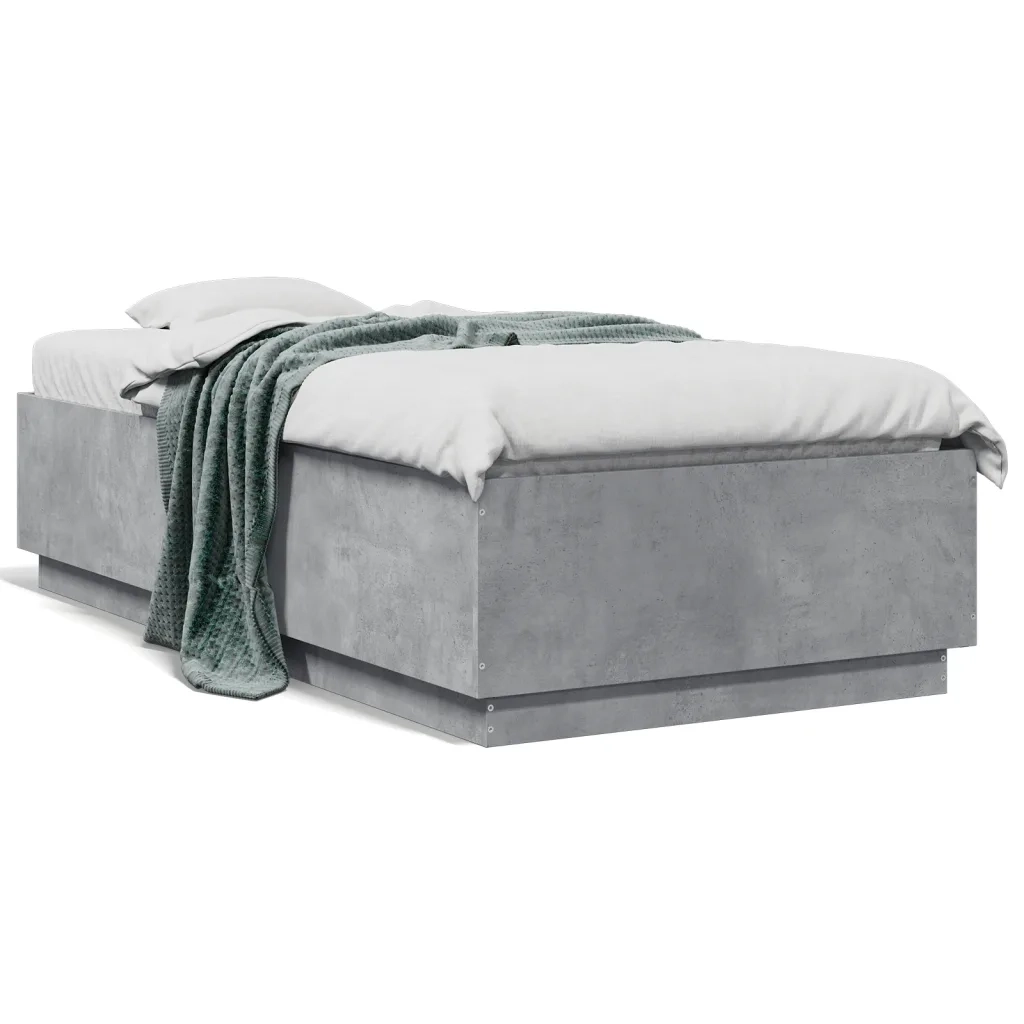 Giroletto-Struttura Letto Grigio Cemento 75x190 cm in Legno Multistrato 367601