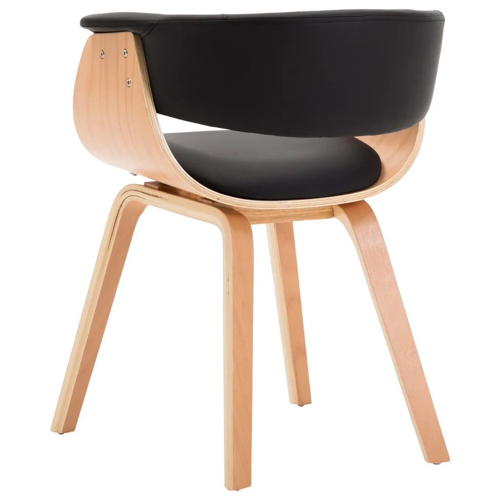 Sedie da Pranzo 4 pz Nere in Legno Piegato e Similpelle 278734