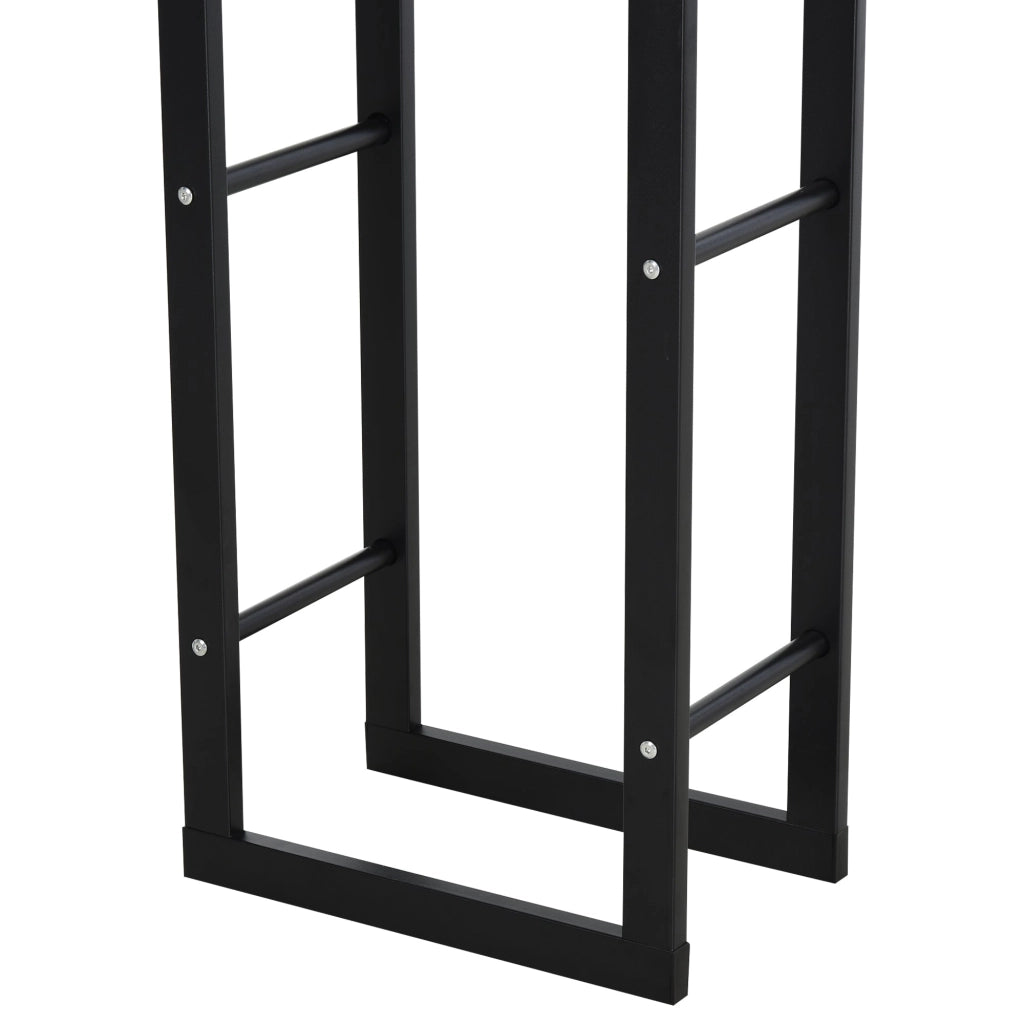 Portalegna Legnaia in Ferro 40x25x100 cm da Interno Max 100Kg  Nero