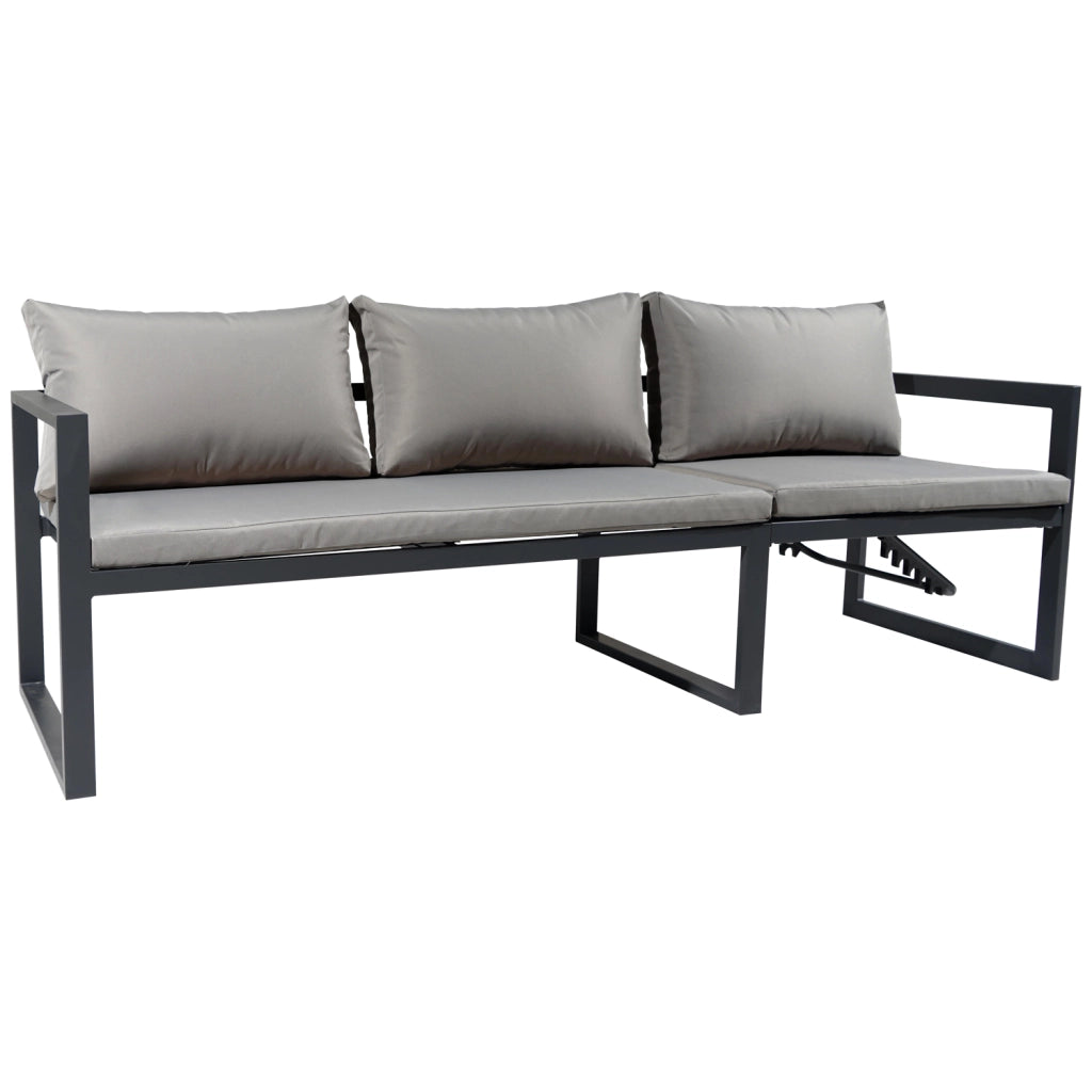 Set di mobili da giardino modulari IBIZA in tessuto grigio con 7 sedute - alluminio antracite
