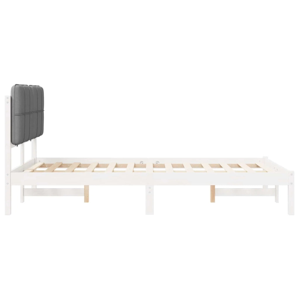 Letto con Testiera Rivestita Grigio chiaro 120 x 190 cm