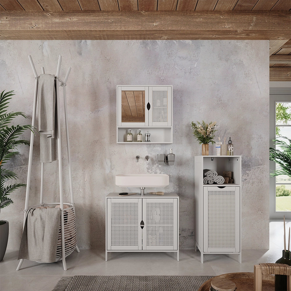Vicco Set di mobili da bagno Bianco 3 parti