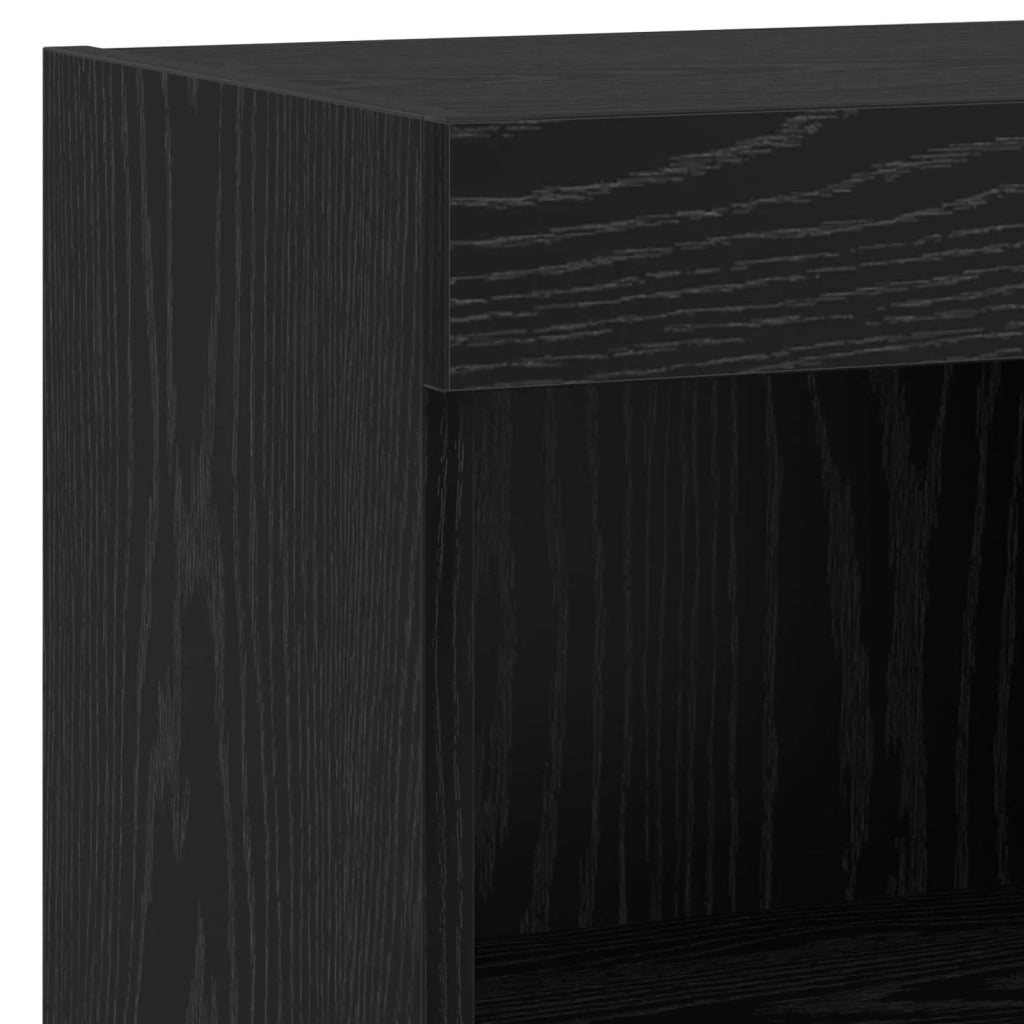 Set di 4 mobili TV da parete moderni e salvaspazio 30,5 x 30 x 60 cm realizzati in legno di rovere nero 02_0056078
