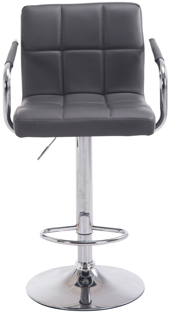 Set 2 sgabelli design Lucy V2 in similpelle grigio,cromo
