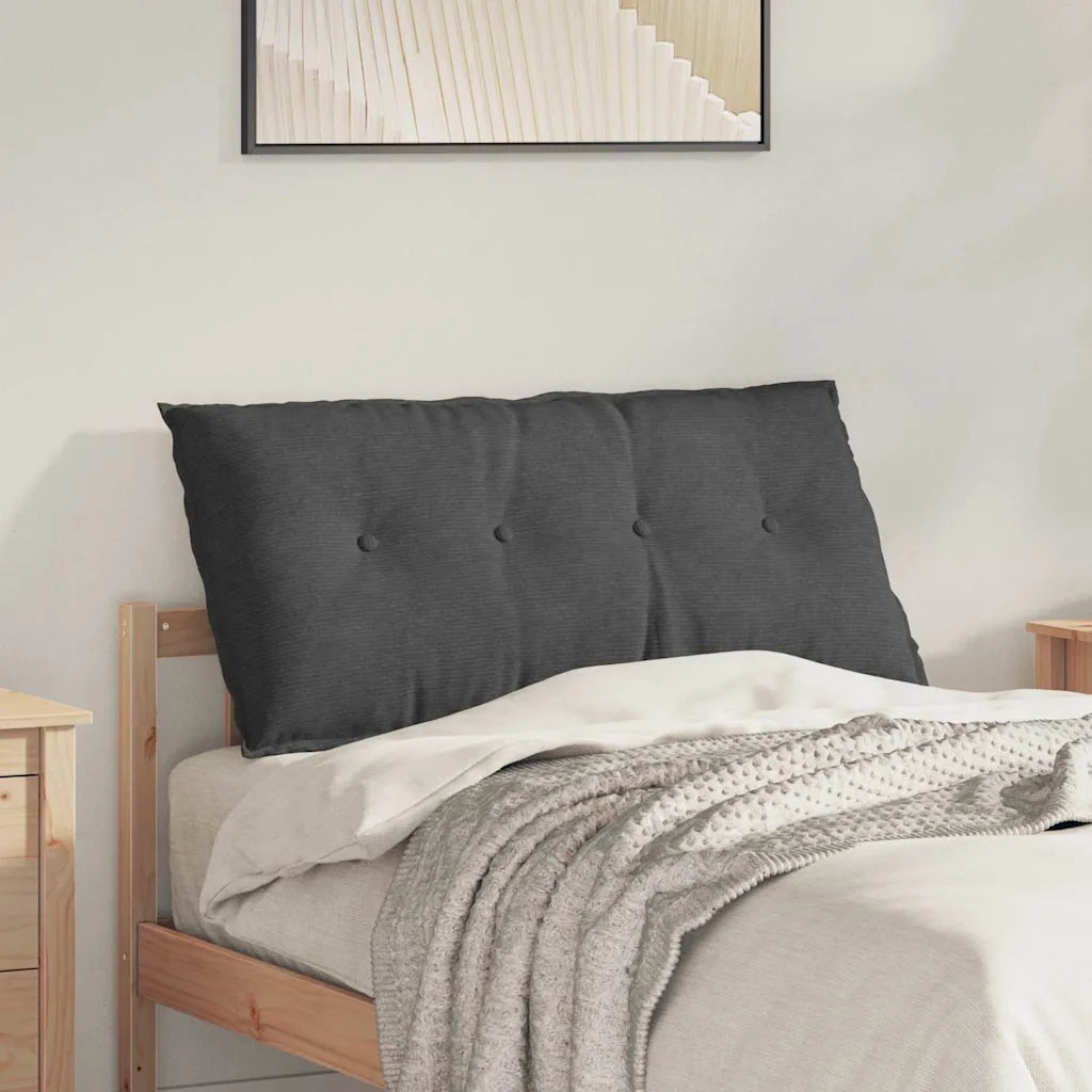 Cuscino per Schiena | Cuscino dorsale Grigio scuro 100 x 50 cm Tessuto in Cords