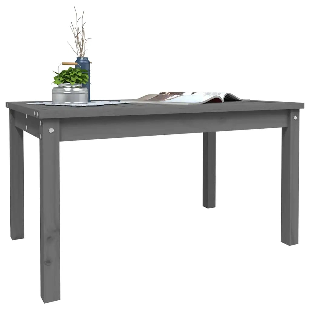 Tavolo da Giardino Grigio 82,5x50,5x45 cm Legno Massello Pino 824115