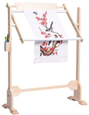 Frammaio per Crocera - Struttura in Legno - Articoli Antiscivolo - Rotazione 360 Gradi - 5 Posizioni di Altezza - Incluso Manico Standard - Frame per Crocera
