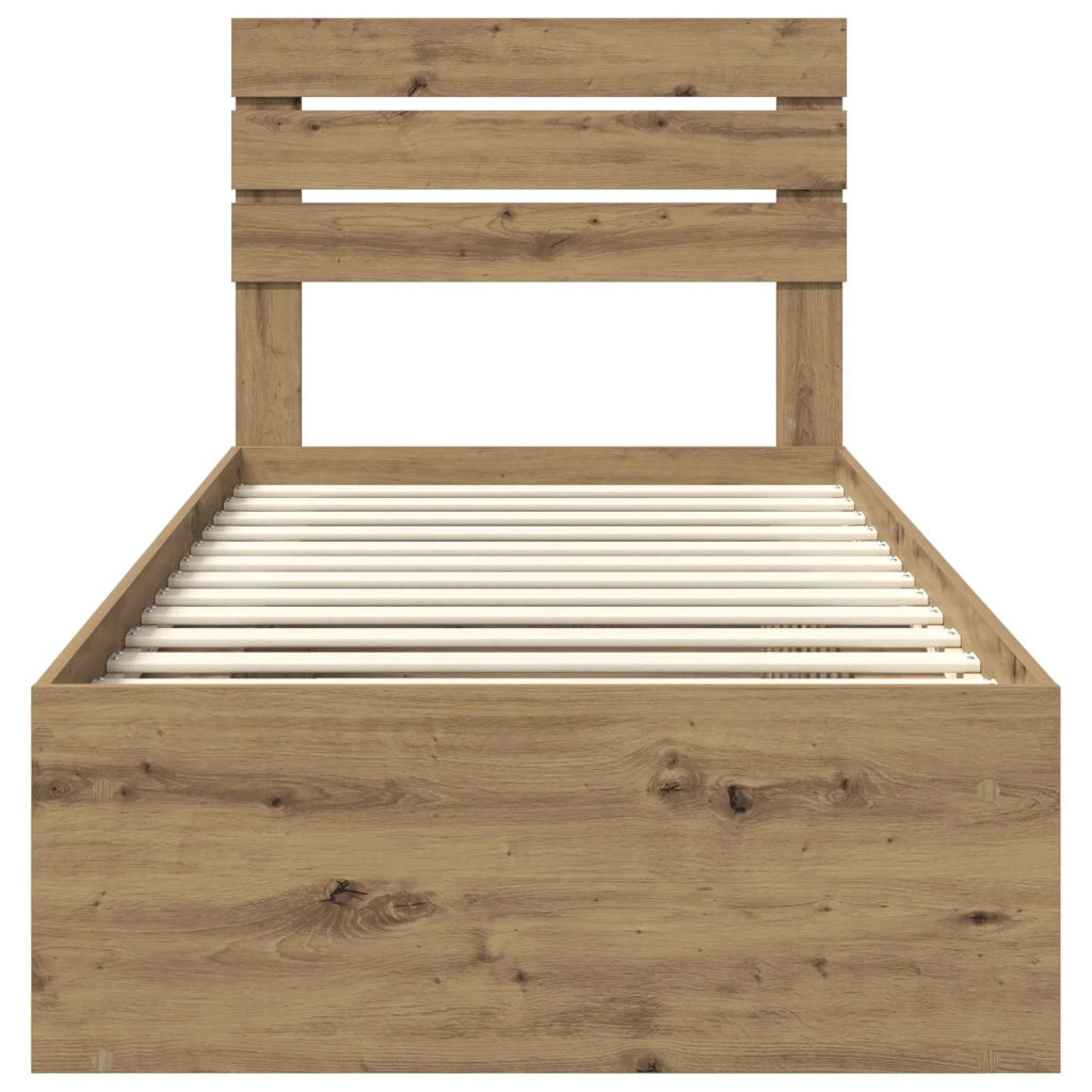 Struttura del letto con testiera Rovere Artigianale 75 x 190 cm 3411478