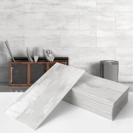 Tegelstickers Acqua-Resistenti Autoadesivi per Bagno e Cucina con Finestra in Stile Marmo Grigio