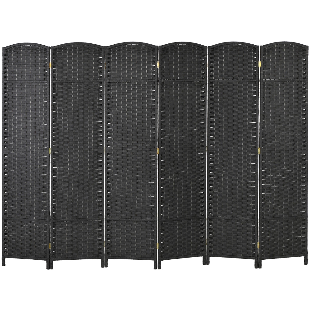 Biombo Divisorio 6 Pannelli Pieghevole ¨C Zephmum ¨C Nero 240x170 cm
