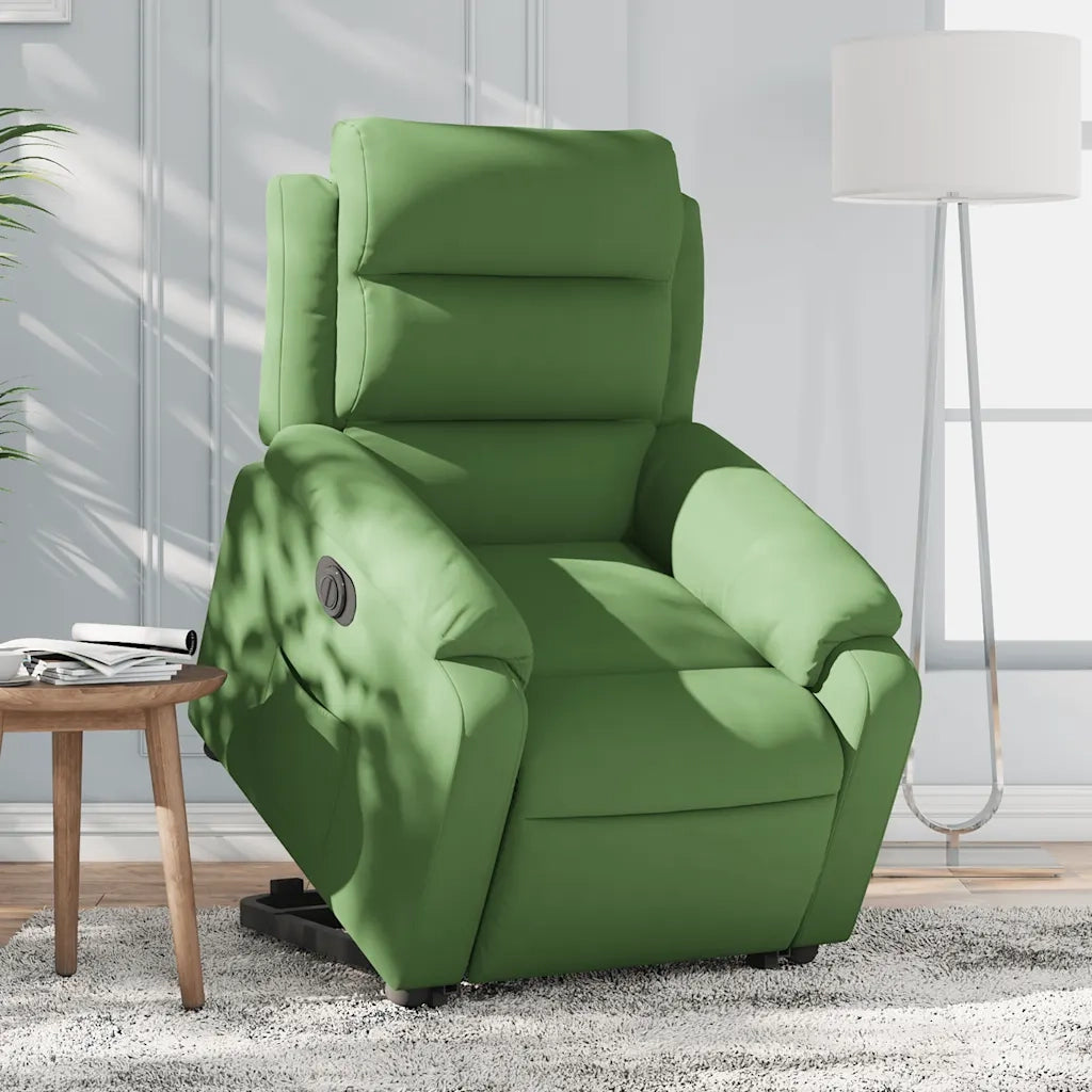 Poltrona Alzapersona Reclinabile Elettrica Verde Chiaro Velluto 3205117