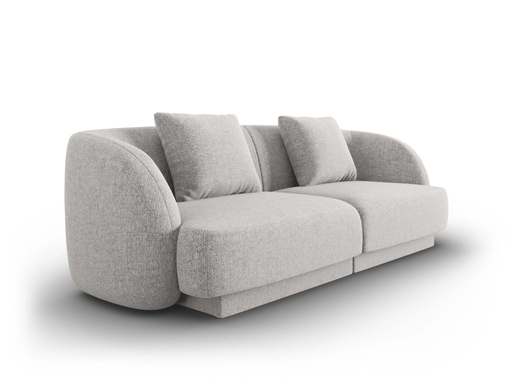 Cosmopolitan Design - Divano "Tulum" 2 posti in ciniglia grigio chiaro 