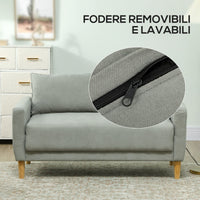 Divano 2 Posti 140x72x82 cm con Vano Contenitore Effetto Velluto Grigio