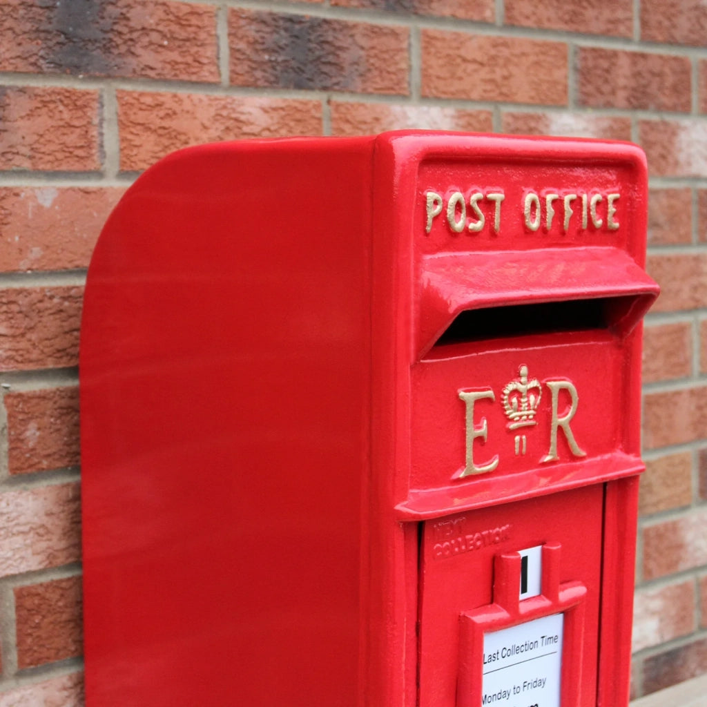 Cassetta Postale per le Lettere in Stile Britannico Inglese in Ghisa da Esterno Bocchetta Lettere Standard UK - Rosso