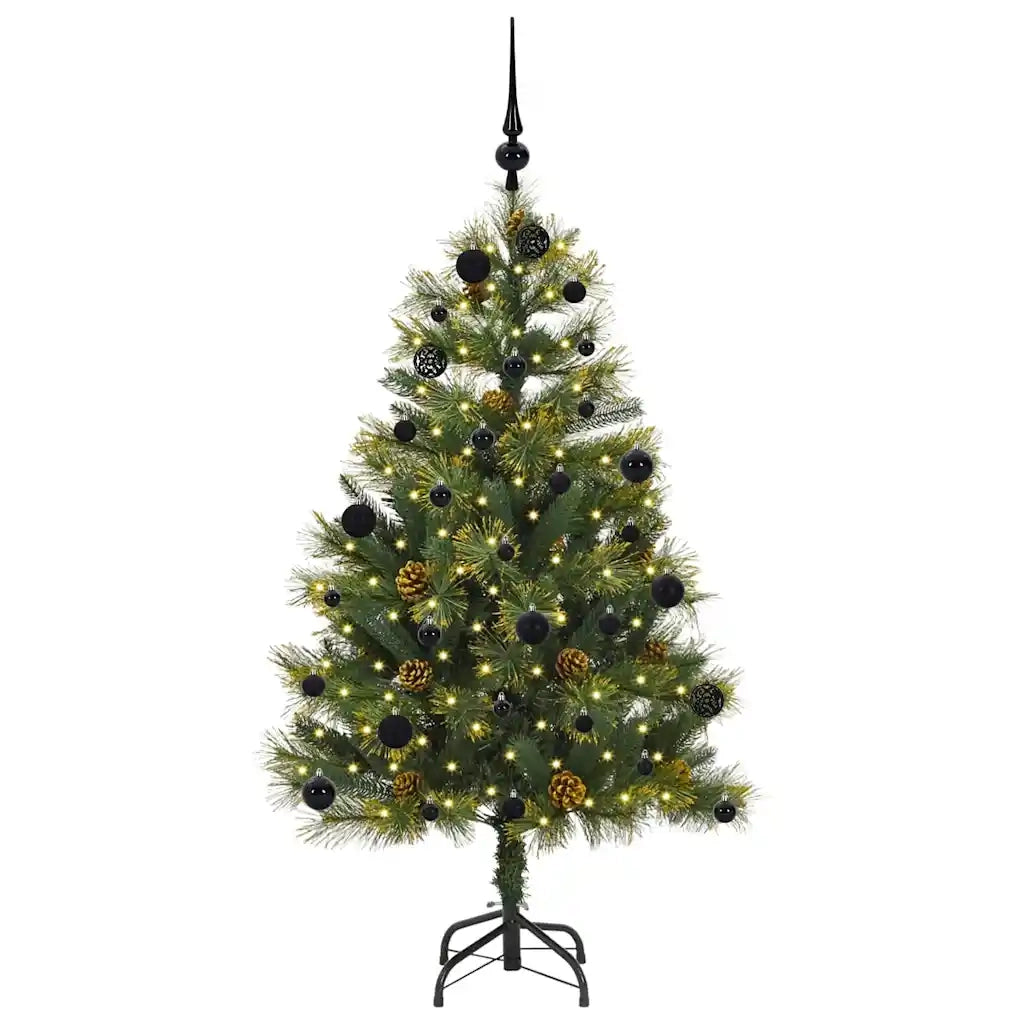 Albero di Natale | Decorazioni natalizie artificiale pieghevole con coni Verde 150 cm