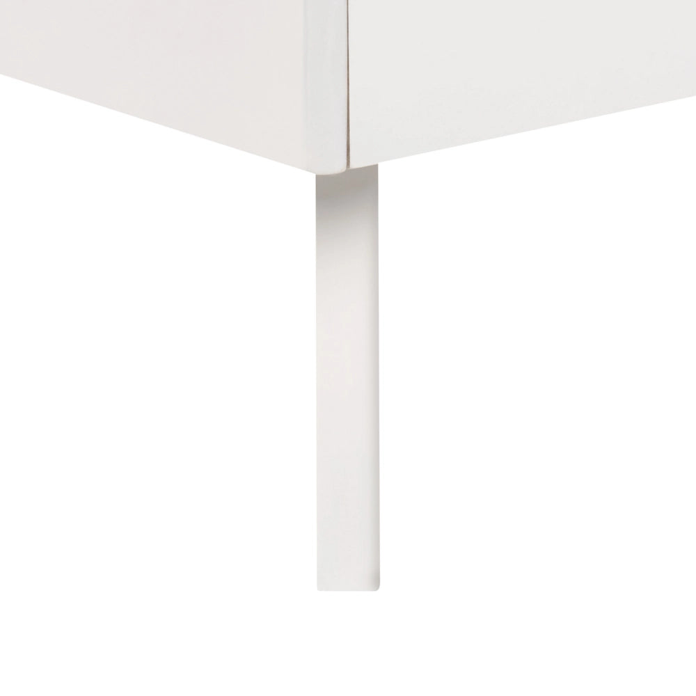Letto in Legno bianco con Rete a Doghe Gambe in Legno 140 x 200 cm stile rustico camera da letto