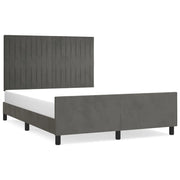 Letto matrimoniale | Letto per adulti | Giroletto senza Materasso Grigio Scuro 140x190 cm Velluto