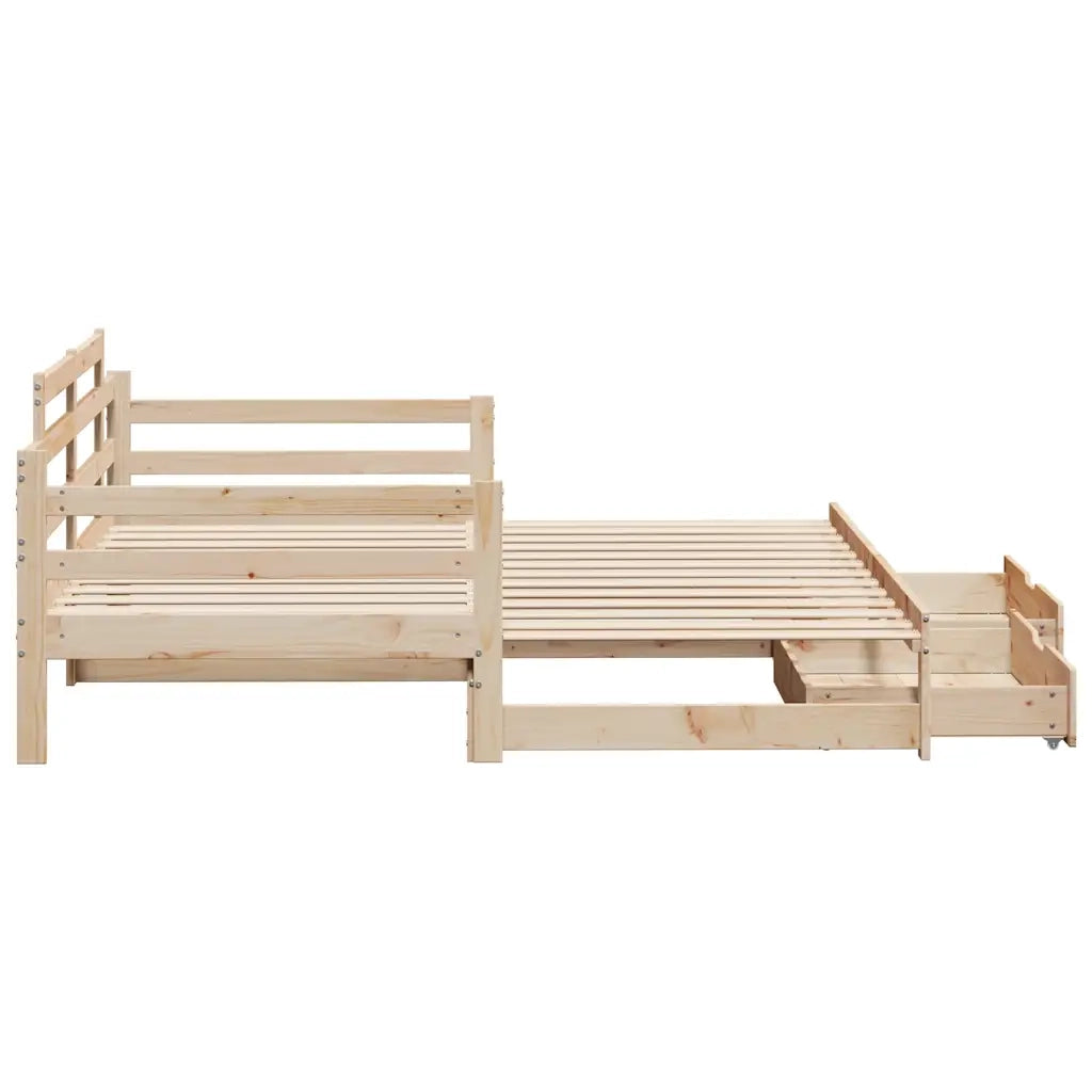 Divano Letto Estraibile con Cassetti senza Materasso 80x200 cm